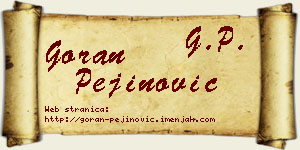 Goran Pejinović vizit kartica